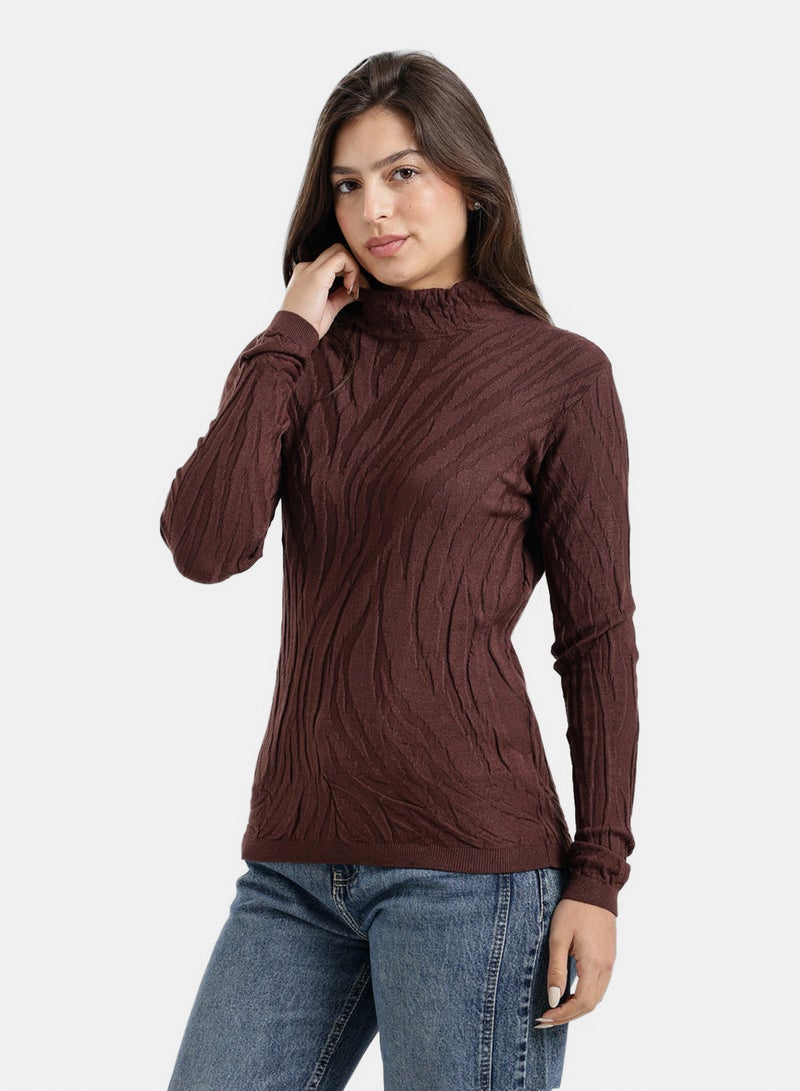 Carina Textured Mock-Neck Pullover - Image 2